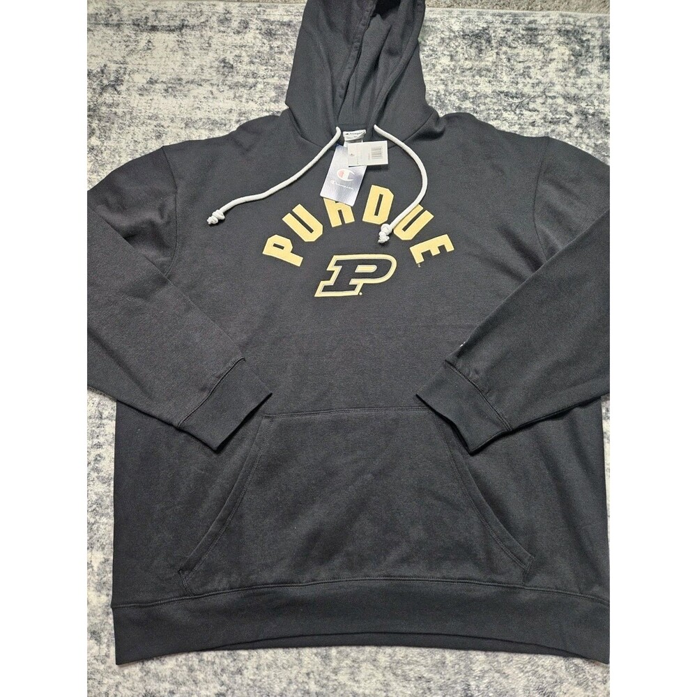 Champion Purdue University Boilermakers Pullover Hoodie Sweatshirt SZ XXL Black
